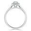 0.75 CT Emerald Cut Halo Moissanite Engagement Ring - crownmoissanite