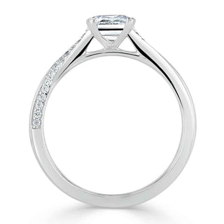 0.75 CT Princess Cut Solitaire Moissanite Engagement Ring - crownmoissanite