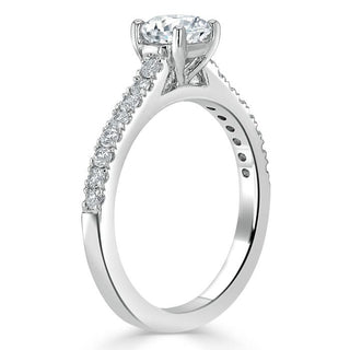 0.75 CT Round Shaped Moissanite Solitaire Engagement Ring - crownmoissanite