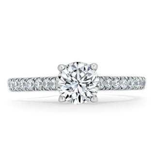 0.75 CT Round Shaped Moissanite Solitaire Engagement Ring - crownmoissanite