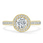 0.75 CT Round Shaped Moissanite Chennel Halo Engagement Ring - crownmoissanite