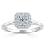 0.75 CT Asscher Cut Halo Moissanite Engagement Ring - crownmoissanite