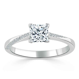 0.75 CT Princess Shaped Moissanite Solitaire Engagement Ring - crownmoissanite