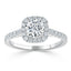0.75 CT Round Cut Halo Pave Moissanite Engagement Ring - crownmoissanite