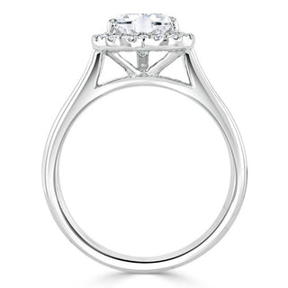 1.0 CT Heart Cut Halo Moissanite Engagement Ring - crownmoissanite