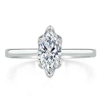 1.0 CT Marquise Cut Solitaire Moissanite Engagement Ring - crownmoissanite