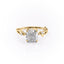 2.54 CT Cushion Cut Twig Style Pave Moissanite Engagement Ring - crownmoissanite