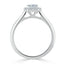 1.0 CT Radiant Cut Halo Moissanite Engagement Ring - crownmoissanite