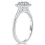 0.75 CT Cushion Cut Halo Moissanite Engagement Ring - crownmoissanite