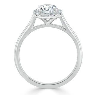 0.75 CT Round Cut Halo Moissanite Engagement Ring - crownmoissanite