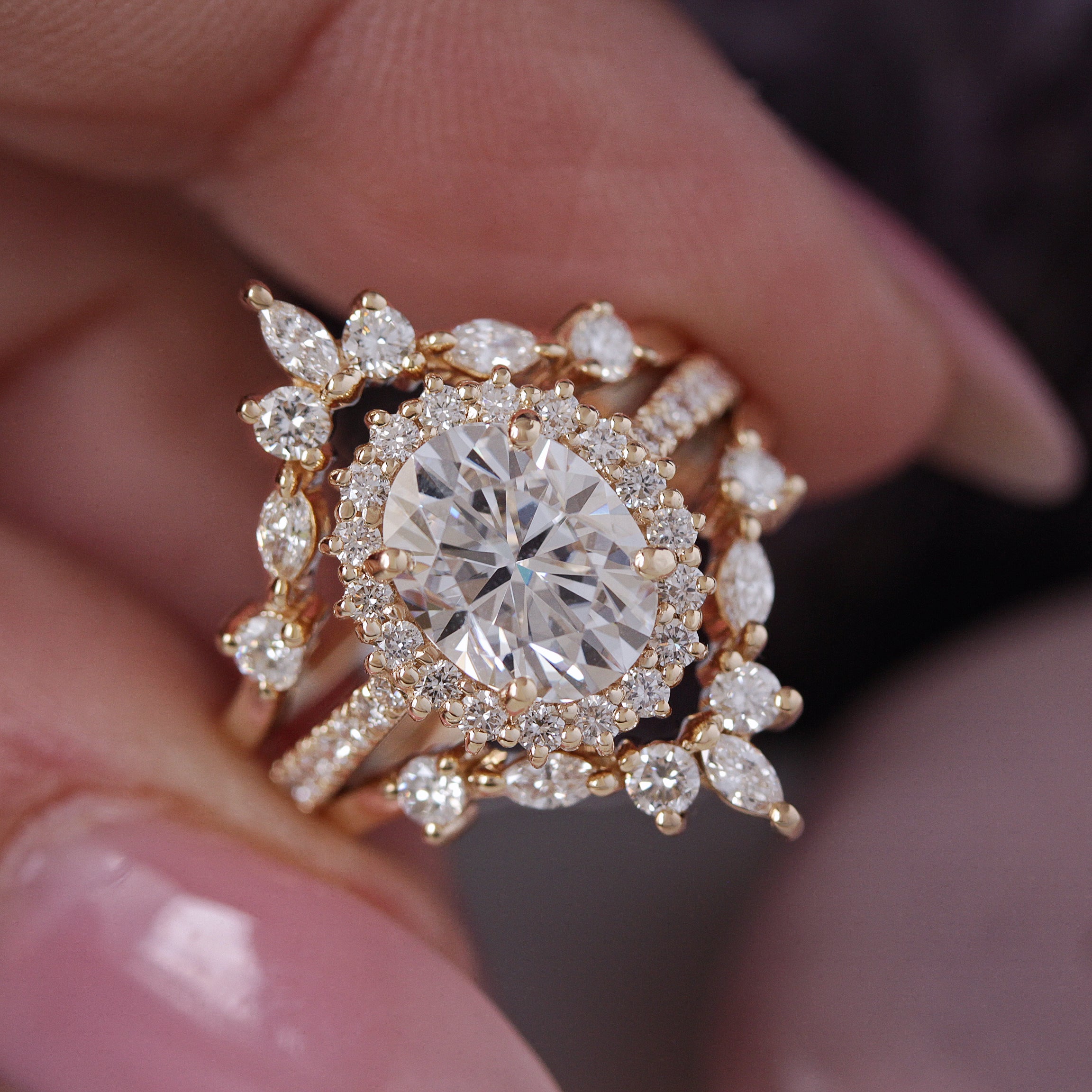 0.70 CT Oval Moissanite Vintage Engagement Ring