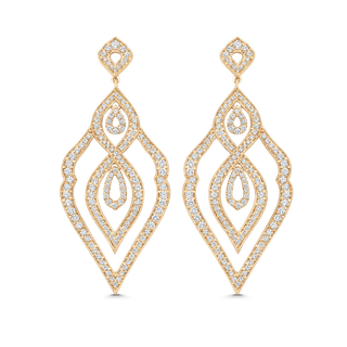 2.38 TCW Round Moissanite Diamond Chandelier Earrings - crownmoissanite