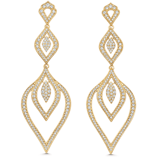 2.52 TCW Round Moissanite Diamond Chandelier Earrings - crownmoissanite