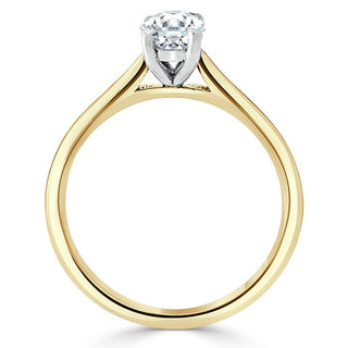 0.75 CT Oval Cut Solitaire Moissanite Engagement Ring - crownmoissanite