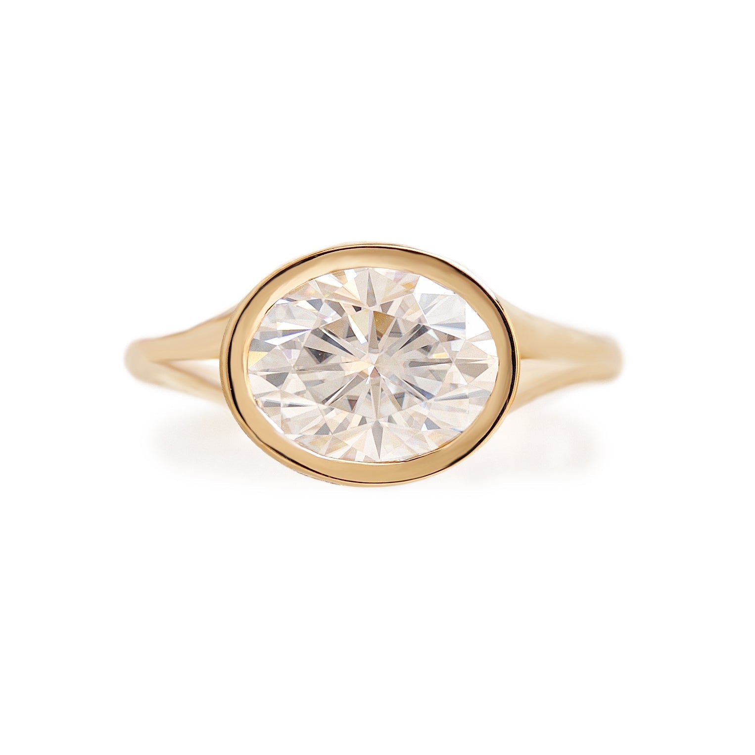 1.50 CT Oval Moissanite Hidden Halo Engagement Ring