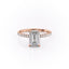 2.10 CT Emerald Shaped Moissanite Hidden Halo Engagement Ring - crownmoissanite