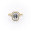 1.91 CT Emerald Shaped Moissanite Halo Split Shank Engagement Ring - crownmoissanite