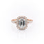 1.91 CT Emerald Shaped Moissanite Halo Split Shank Engagement Ring - crownmoissanite