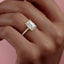 2.10 CT Emerald Shaped Moissanite Hidden Halo Engagement Ring - crownmoissanite