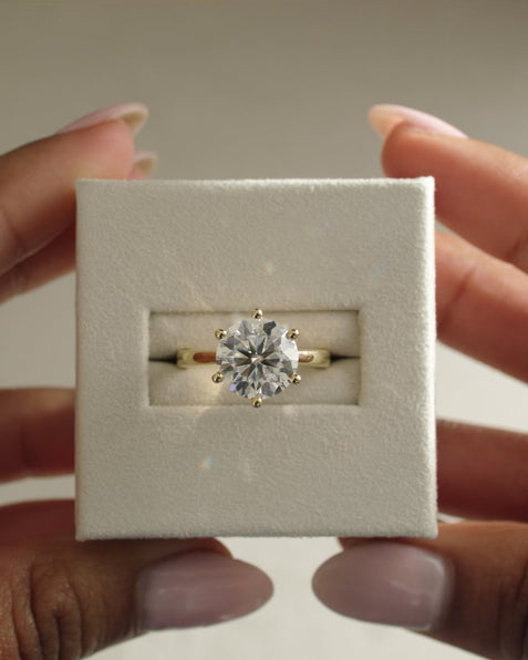 3.0 CT Round Cut Moissanite Solitaire Engagement Ring