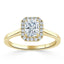 1.0 CT Radiant Cut Halo Moissanite Engagement Ring - crownmoissanite