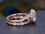1.0 CT Cushion Shaped Moissanite Halo Bridal Ring Set - crownmoissanite
