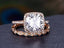 1.0 CT Cushion Shaped Moissanite Halo Bridal Ring Set - crownmoissanite