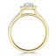 0.94 CT Oval Cut Halo Split Shank Setting Moissanite Engagement Ring - crownmoissanite