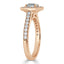 1.05 CT Asscher Cut Halo Pave Setting Moissanite Engagement Ring - crownmoissanite