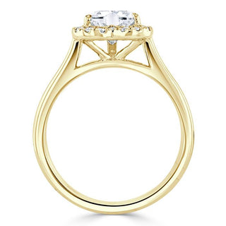 1.0 CT Heart Shaped Moissanite Halo Engagement Ring - crownmoissanite