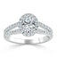 0.94 CT Oval Cut Halo Split Shank Setting Moissanite Engagement Ring - crownmoissanite