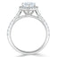 1.0 CT Heart Cut Halo Moissanite Engagement Ring With Pave Setting - crownmoissanite