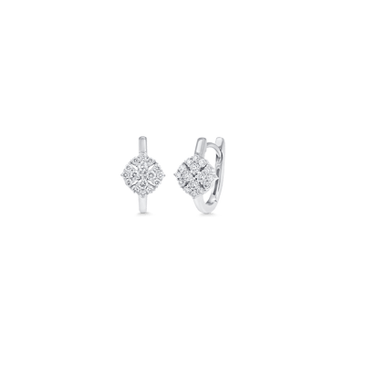 0.42 TCW Round Moissanite Diamond Huggie Earrings - crownmoissanite