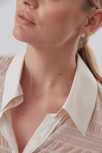 0.42 TCW Round Moissanite Diamond Huggie Earrings - crownmoissanite