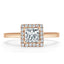 1.0 CT Princess Shaped Moissanite Halo Engagement Ring - crownmoissanite