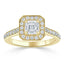 1.05 CT Asscher Cut Halo Pave Setting Moissanite Engagement Ring - crownmoissanite