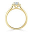 1.0 CT Radiant Cut Halo Moissanite Engagement Ring - crownmoissanite