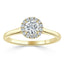 0.75 CT Round Cut Halo Moissanite Engagement Ring - crownmoissanite