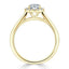 1.0 CT Pear Cut Halo Moissanite Engagement Ring - crownmoissanite