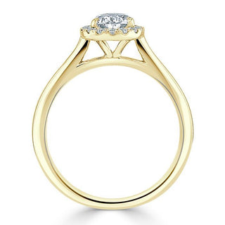 1.0 CT Pear Shaped Moissanite Halo Engagement Ring - crownmoissanite