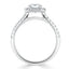 1.0 CT Asscher Cut Halo Split Shank Setting Moissanite Engagement Ring - crownmoissanite