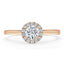 0.75 CT Round Cut Halo Moissanite Engagement Ring - crownmoissanite