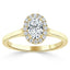 0.75 CT Oval Cut Halo Moissanite Engagement Ring - crownmoissanite