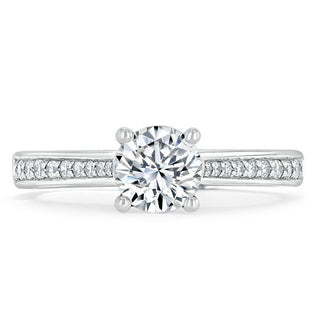 0.75 CT Round Shaped Moissanite Solitaire Engagement Ring - crownmoissanite