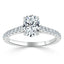 0.94 CT Oval Cut Solitaire Moissanite Engagement Ring With Pave Setting - crownmoissanite