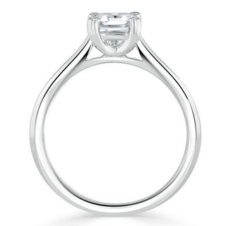 1.0 CT Asscher Cut Solitaire Moissanite Engagement Ring - crownmoissanite