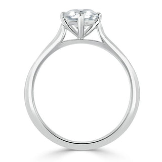 0.75 CT Round Cut Solitaire Moissanite Engagement Ring - crownmoissanite