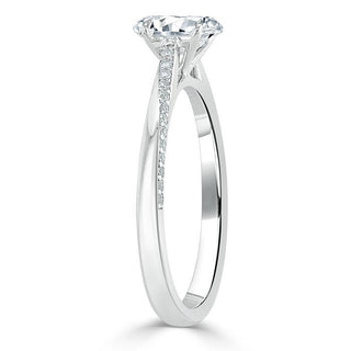 0.75 CT Oval Shaped Moissanite Solitaire Engagement Ring - crownmoissanite