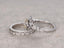 1.0 CT Cushion Shaped Moissanite Halo Bridal Ring Set - crownmoissanite