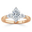 0.75 CT Marquise Shaped Moissanite Three Stones Engagement Ring - crownmoissanite